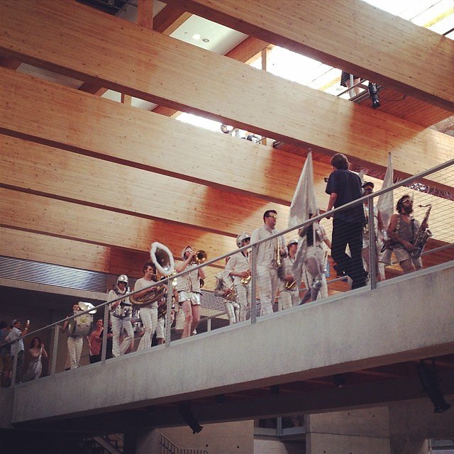 Yup. There is a marching band in my office. Only in #portlandia