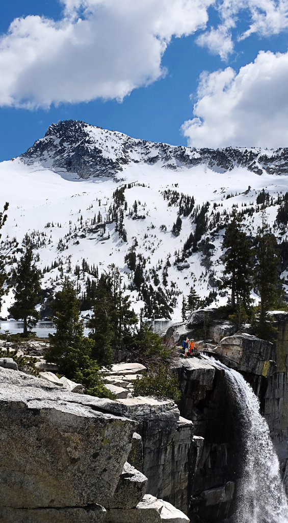 Hikers above Grizzly Falls