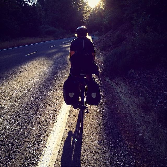 We rode till dusk to get to #ShelterCove on Tues. Lots of elevation on tough grades with touring loads. At the end of the day we both agreed to say screw camping lets get a motel. Now onto the redwoods! #LostCoast #BikeTour