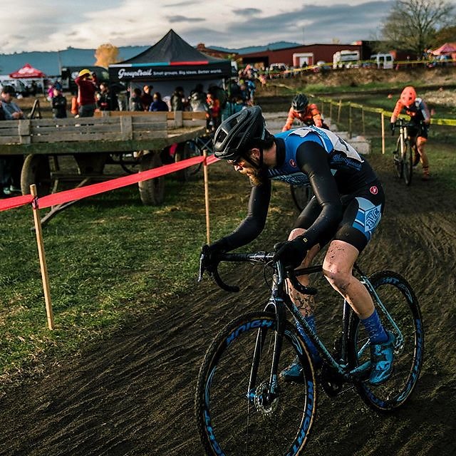 The over the shoulder glance to check the damage after  lap one. @jjkracing went on to push the gap wide open to win the @oregonbikeracing state champs.  More race photos on my Flickr, link in bio.